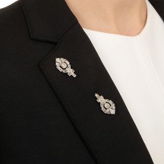 Art Deco Diamond Jabot Pin