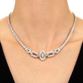 Art Deco Diamond Necklace by Katz & Ogush