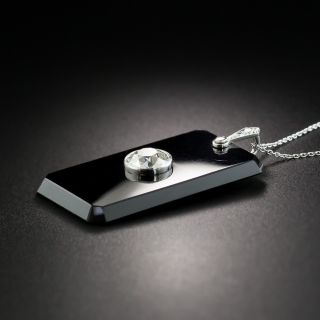 Art Deco Diamond Onyx Pendant 