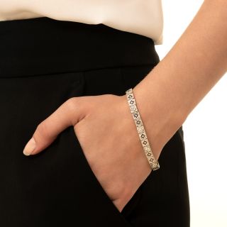 Art Deco Diamond Openwork Link Bracelet 