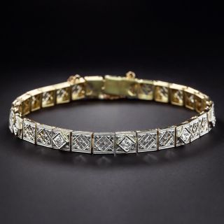Art Deco Diamond Openwork Link Bracelet  - 1