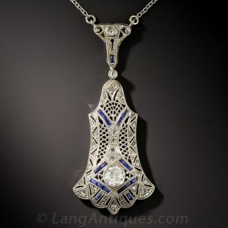 Art Deco Diamond Pendant Necklace