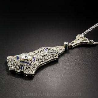 Art Deco Diamond Pendant Necklace