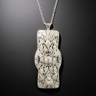Art Deco Diamond Pendant Necklace - 2