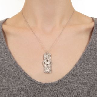Art Deco Diamond Pendant Necklace