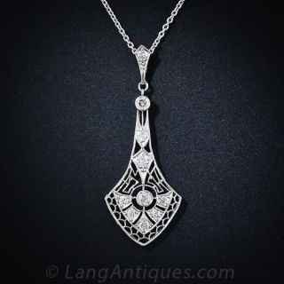 Art Deco Diamond Pendant Necklace