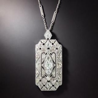 Art Deco Diamond Plaque Pendant - 1