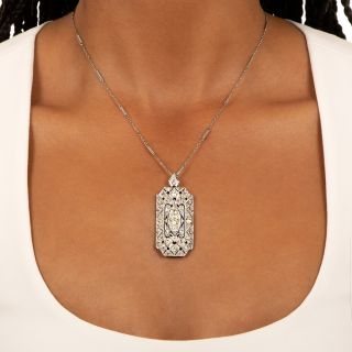 Art Deco Diamond Plaque Pendant
