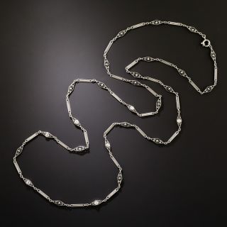 Art Deco Diamond Platinum Chain - 3