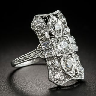Art Deco Diamond Platinum Dinner Ring
