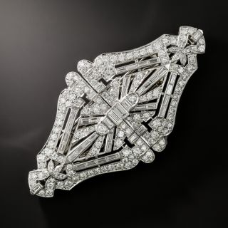 Art Deco Diamond Platinum Dress Clips/Brooch - 3
