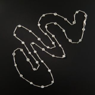 Art Deco Diamond Platinum Neck Chain  - 2
