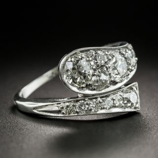 Art Deco Diamond Platinum Snake Ring