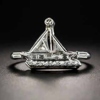 Art Deco Diamond Sail Boat Ring