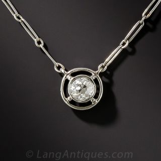 Art Deco Diamond Solitaire Necklace