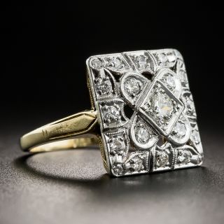 Art Deco Diamond Square Dinner Ring