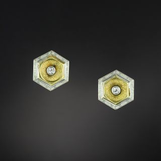 Art Deco Diamond Stud Earrings - 2