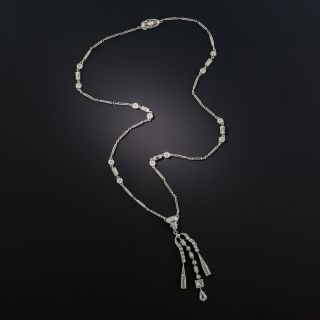 Art Deco Diamond Tassel Necklace