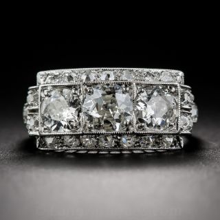 Art Deco Diamond Three-Stone Ring - 1