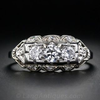 Art Deco Diamond Three-Stone Ring