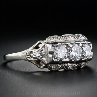Art Deco Diamond Three-Stone Ring