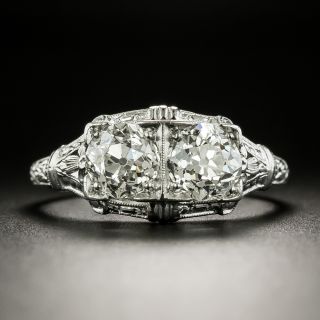 Art Deco Diamond Toi et Moi Ring - GIA - 2