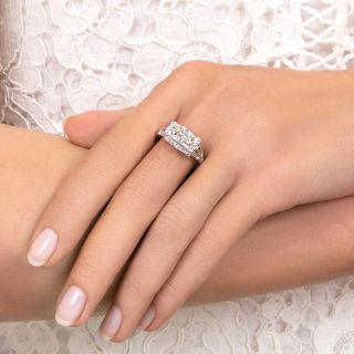 Art Deco Diamond Toi et Moi Ring - GIA