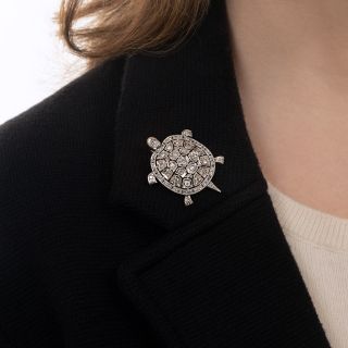Art Deco Diamond Turtle Brooch