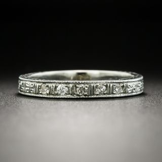 Art Deco Diamond Wedding Band, Size 5 - 2