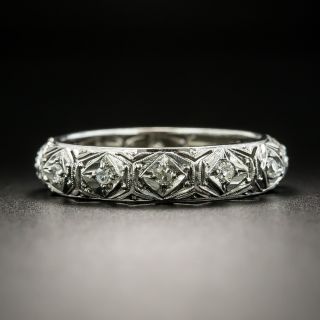 Art Deco Diamond Wedding Band, Size 7 1/2 - 2