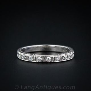 Art Deco Diamond Wedding Band 