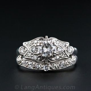 Art Deco Diamond  Wedding Set  C.1930