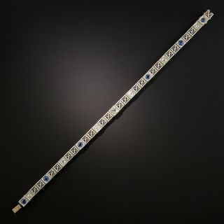 Art Deco Diamond with Sapphire Bracelet