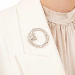 Art Deco Diamond Wreath Brooch