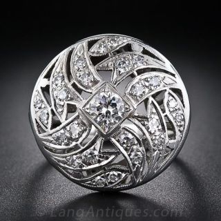 Art Deco Domed Diamond Cocktail Ring  - 1