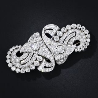 Art Deco Double Clip Brooch, 10.00 Carats - 7