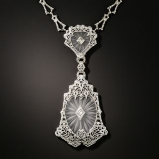 Art Deco Double Crystal Diamond Necklace - 2