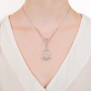 Art Deco Double Crystal Diamond Necklace