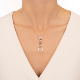 Art Deco Double Rock Crystal Pendant