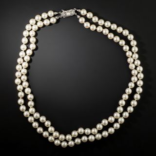 Art Deco Double-Strand Cultured Pearl Necklace - 2