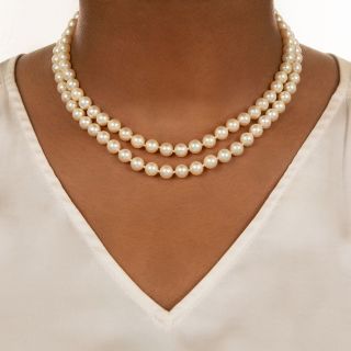 Art Deco Double-Strand Cultured Pearl Necklace