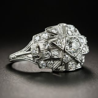Art Deco Eastern Star Platinum Diamond Ring