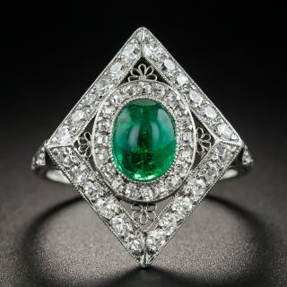 Art Deco Emerald and Diamond Dinner Ring - 2
