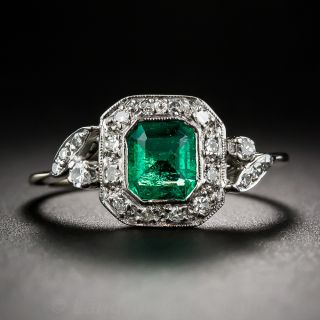 Art Deco Emerald and Diamond Ring