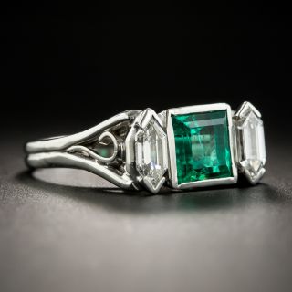 Art Deco Emerald and Diamond Ring