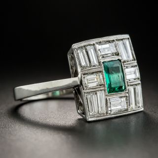 Art Deco Emerald and Diamond Ring