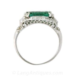 Art Deco Emerald and Diamond Ring