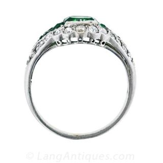 Art Deco Emerald and Diamond Ring