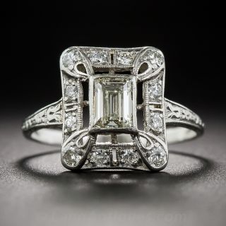 Art Deco Emerald-Cut Diamond Ring