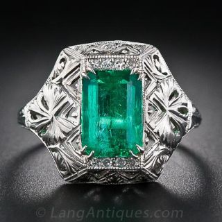 Art Deco Emerald Ring